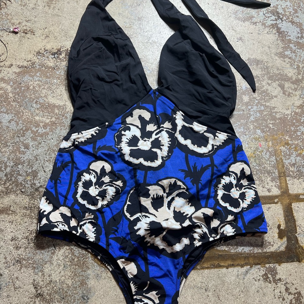 Cosabella Floral Kids Swimwear in Black and Blue